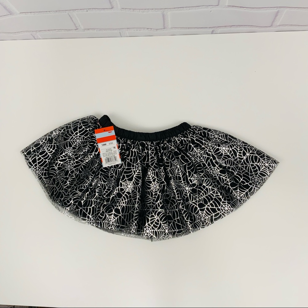 Cat & Jack Halloween Girl Skirt 18M Black/Silver